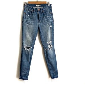 Madewell 9” High-Rise Skinny raw hem jeans